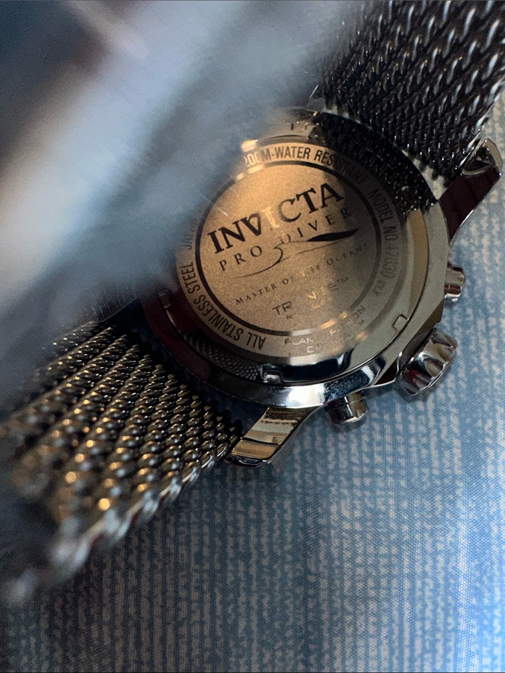Invicta Pro Diver Black Dial Chronograph Watch with Red and Blue Bezel 52mm. - Picture 3 of 6